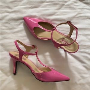 Pink Patton Leather Pump with Kitten Heel 8.5